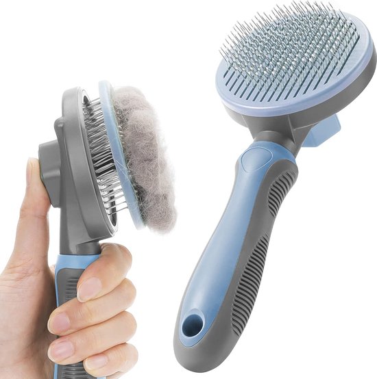 Kat Grooming Borstel, Hond Slicker Borstel, Huisdier Reinigingsvergieten Borstel Massage Kammen voor katten en honden met kort, Medium & Lang Haar, voor het verwijderen van de ondervacht (Blauw Kat Grooming Borstel, Hond Slicker Borstel, Huisdier Reinigingsvergieten Borstel Massage Kammen voor katten en honden met kort, Medium & Lang Haar, voor het verwijderen van de ondervacht (Blauw