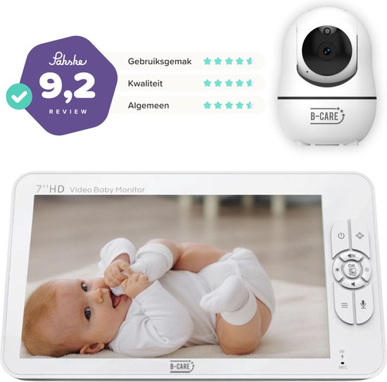 B-Care Sparkle Ultimate - Babyfoon Met Camera - 7.0 Inch HD Baby Monitor - Uitbreidbaar Tot 4 Camera's - Zonder Wifi en App
