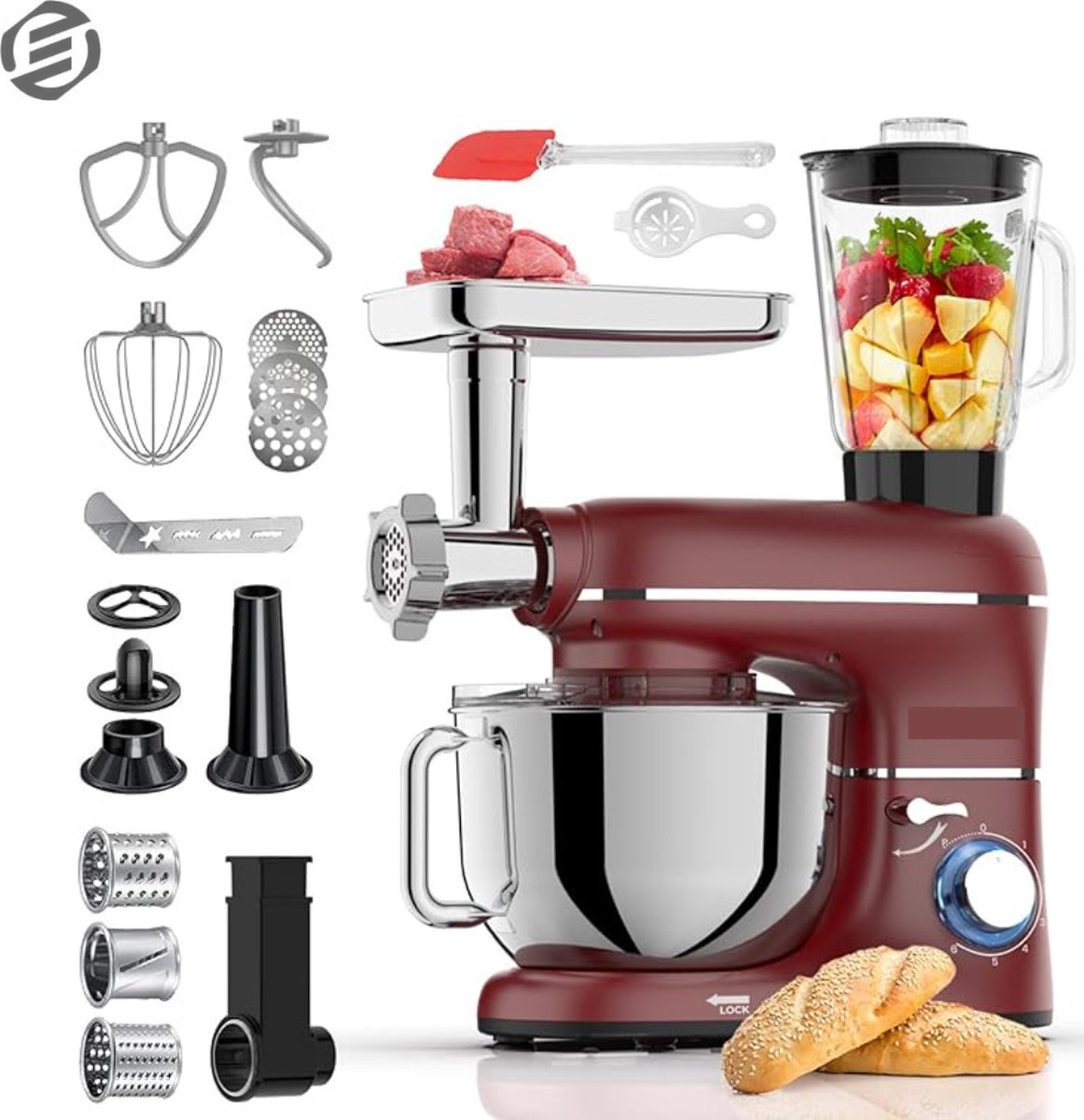 Equivera Mixer Met Mengkom - Mixer - Mixer Met Mengkom Keukenmachine - Mixer Met Kom - Mixer Keukenmachine - Mixers Met Mengkom