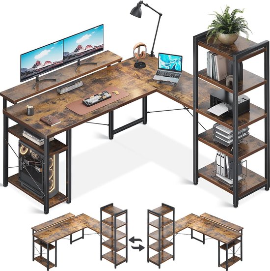 In hoogte verstelbaar bureau ELMO met pc-houder - wit, 120x60 cm