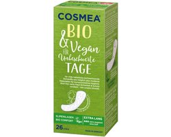 Cosmea 26 inlegkruisjes bio EXTRA LANG | biologisch | vegan | absorberend | zonder parfum