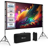 Lunaro Projectiescherm met Statief – Projectiescherm – Beamer Scherm – Projector Scherm – Dubbele Tripod – Kreukelvrij – Compacte Draagtas - 100 inch