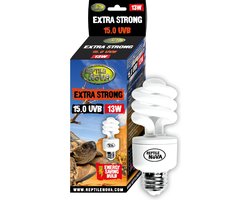 Terrarium lamp - Terrariumverlichting - 13Watt 15.0 - UVB Extra Strong (E27 fitting)