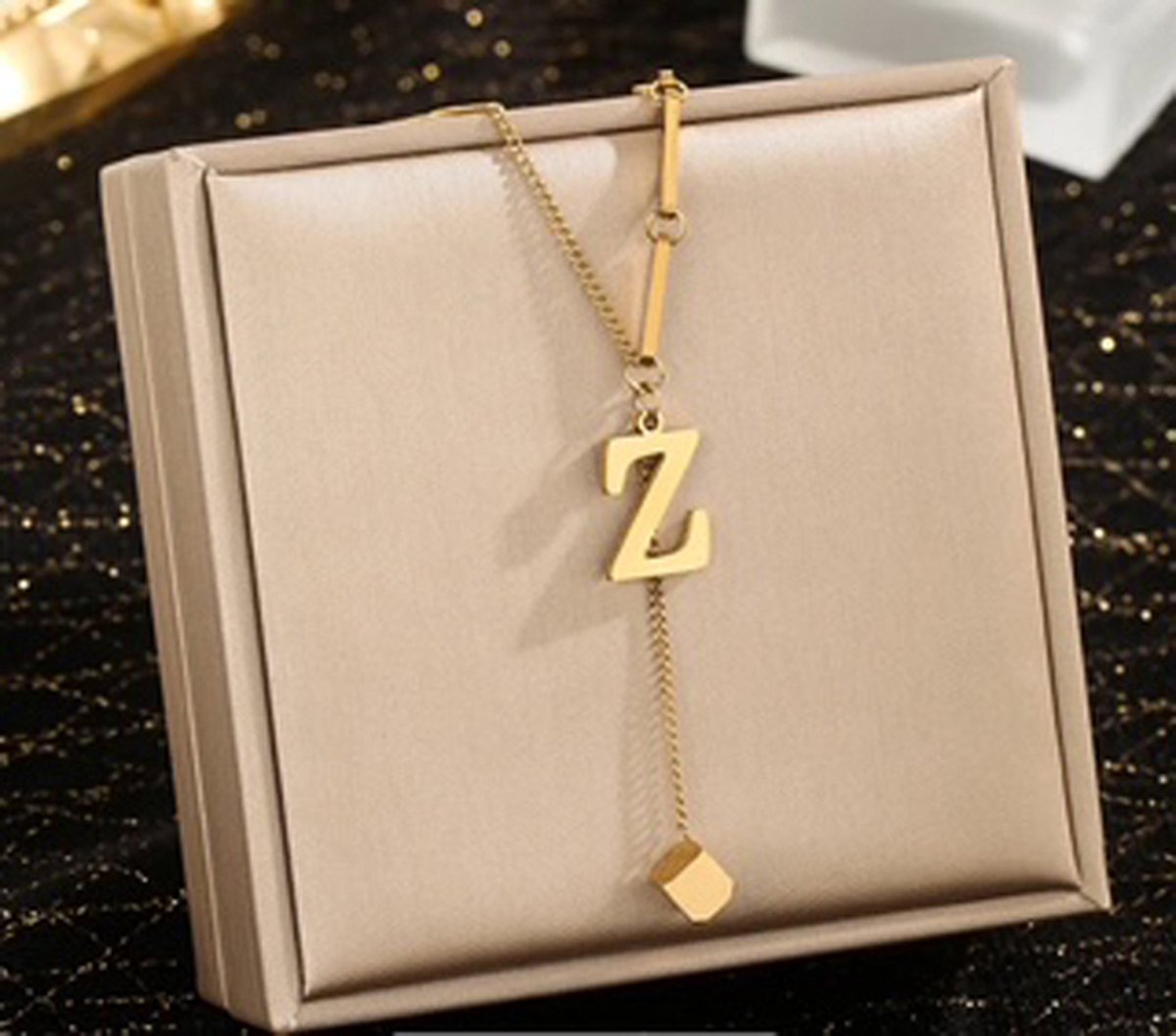 JP Family Jewelry - Luxe Halsketting - Dubbel Verguld RVS, Lengte 40+5 cm - Letter Z