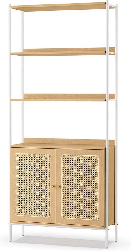 Bohemian Boekenkast Bamboo Beige bij Bohemian Boekenkast Bamboo Beige bij