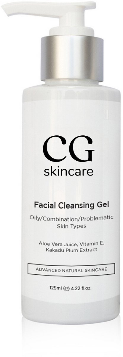 CG Skincare Facial Cleansing Gel – Mild Reinigend & Kalmerend – Voor Gevoelige & Medium tot vette Huid – 99,5% Natuurlijk – Vegan – 125 ml