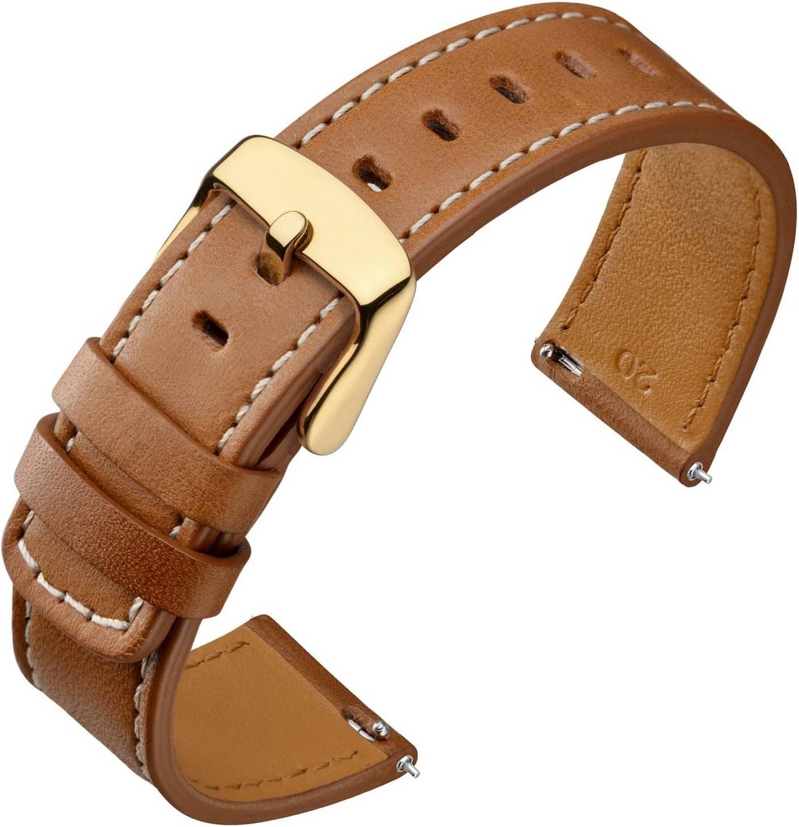 Leren Horlogeband met Snelsluiting in Diverse Maten (18mm-22mm)