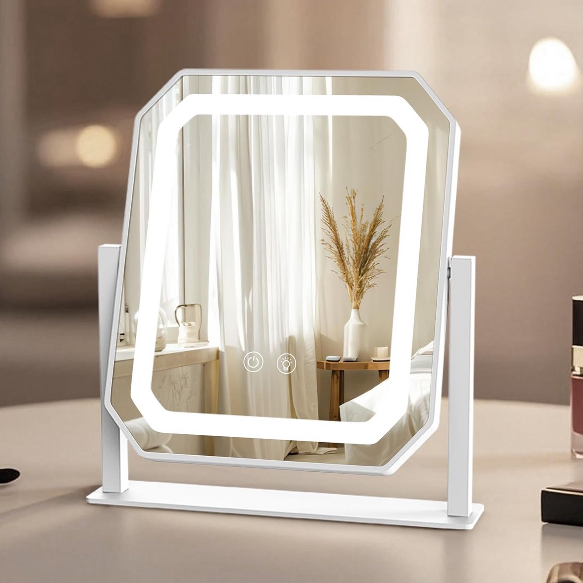 Verlichte Make-up Spiegel met 3 Kleurtemperaturen en Touch-bediening