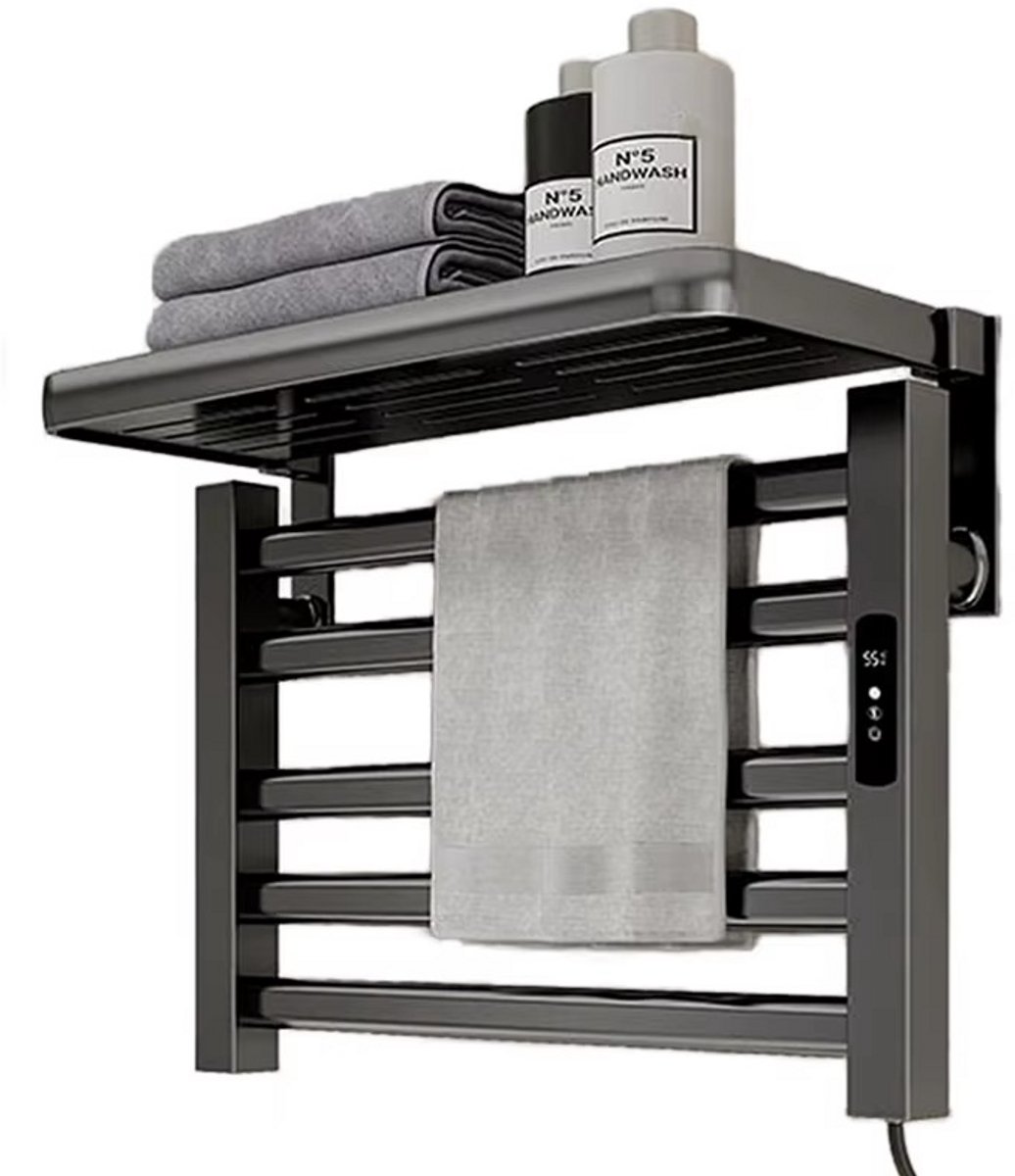 Naiz - Handdoekenrek - Elektrisch - Smart - Badkamer - Donkergrijs - Waterdicht - Opvouwbaar - 30 tot 70 graden - Wifi app - 550 mm x 400 mm x 220 mm