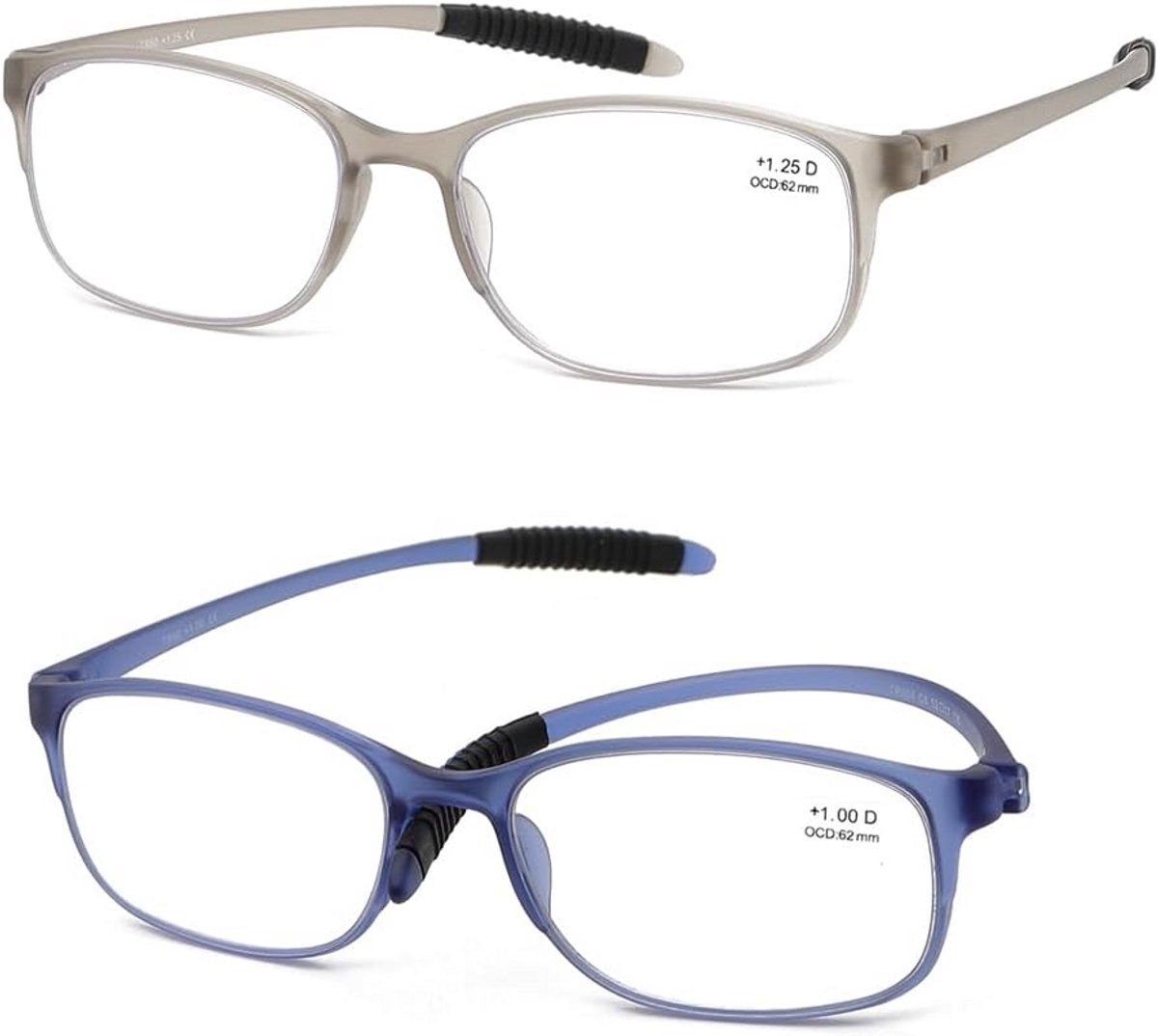 Flexibele Leesbril Set (2 stuks) met Etui en Blauwlichtfilter