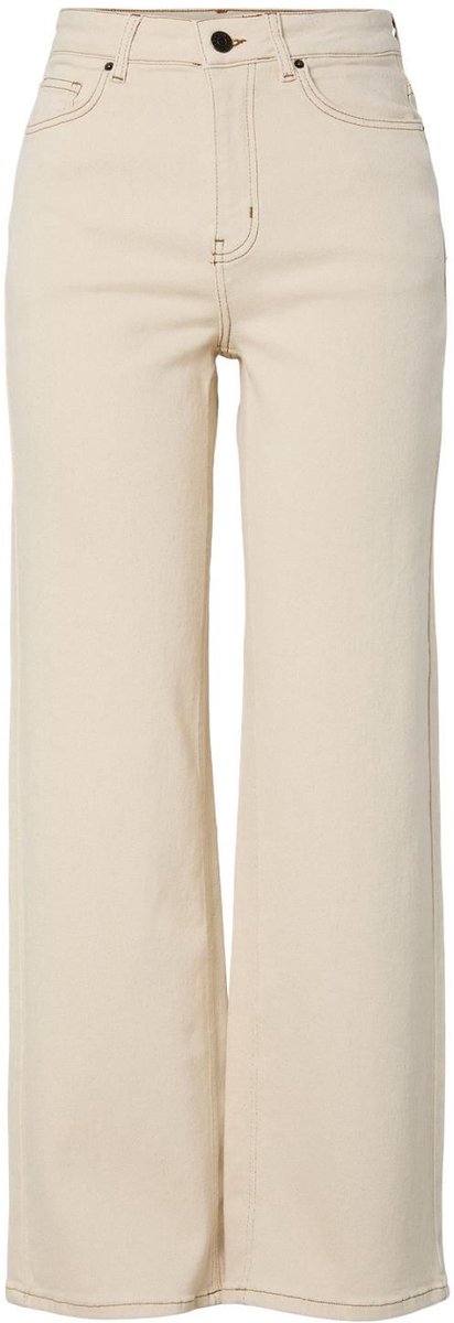 Y.A.S. Rosie Ecru HW Straight Jeans Ecru