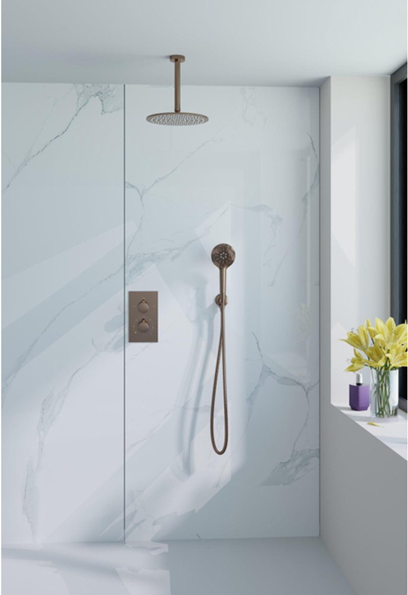 FugaFlow Eccelente Acces Inbouw Regendoucheset - thermostatisch - plafondarm - 30cm hoofdd