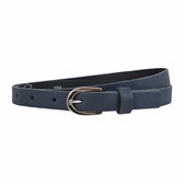 Landley Smalle Dames Riem Leer Blauw - 2 cm - Leren Broekriem Smal - Vrouwen Tailleriem - Lengte totaal 130 cm / Riemmaat 115