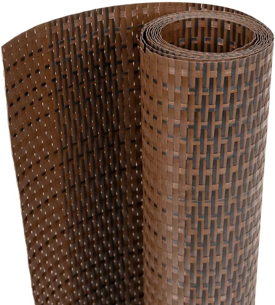 Privacy scherm voor balkon en tuin 600x100 cm Poly Rattan Bruin Zwart Windscherm