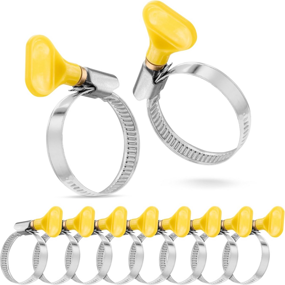 10x Slangklemmen met Vleugelmoer voor Flexibele Bevestiging, Klembereik 25-40mm