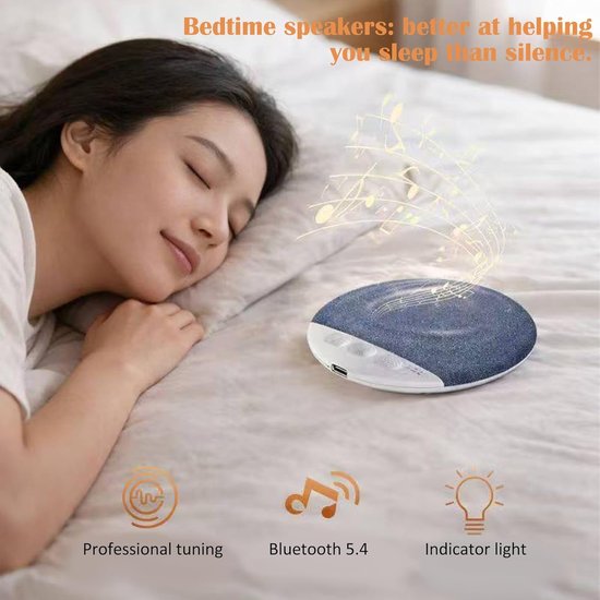 VBESTLIFE Draadloze Kussenluidspreker – Bluetooth 5.3, Botgeleiding, Timer & MP3 (Roze)