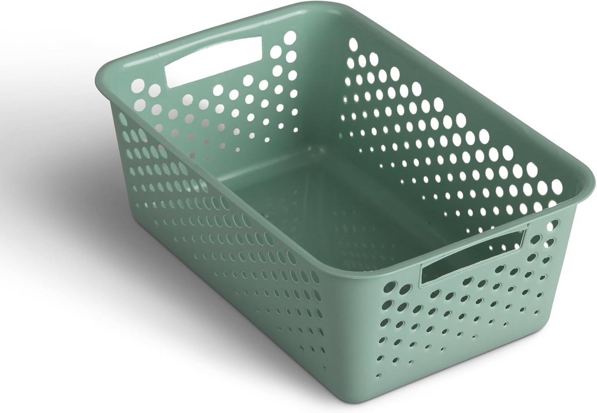 Opbergmand met Handvatten 5L Groen voor Keuken Badkamer Slaapkamer