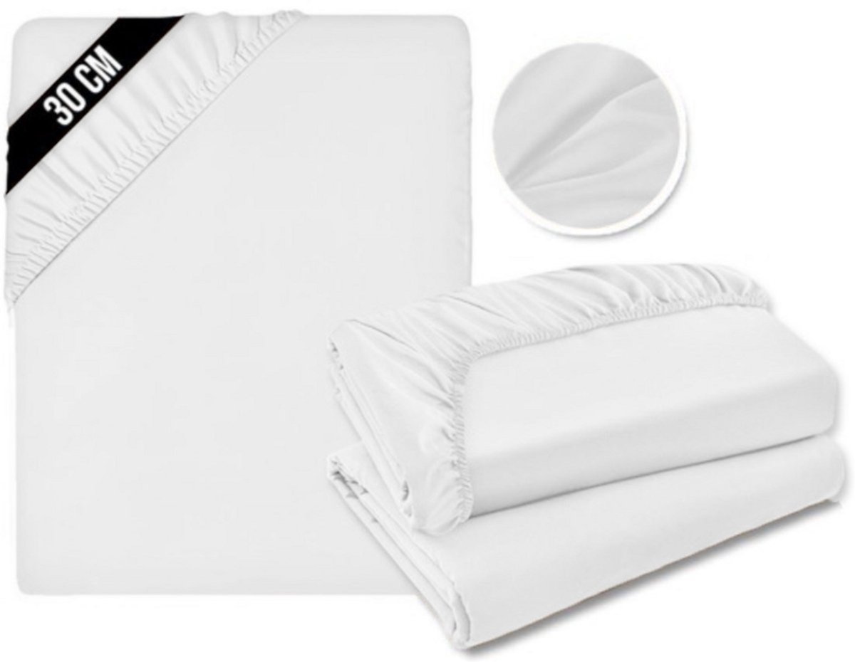 NBAP® Matrasovertrek 180x200 - Hoeslaken - Matrashoes - Super Zacht - Wit