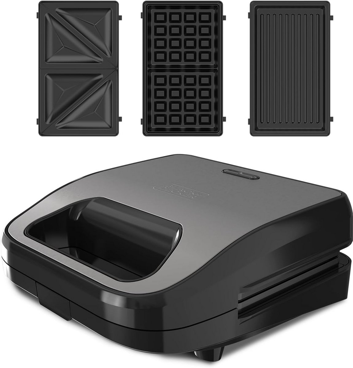 3-in-1 Tosti-ijzer, Grill en Wafelijzer met Verwisselbare Platen