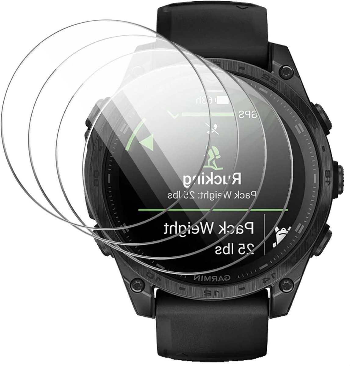 Allecto- Schermbeschermer - Gehard glas - 4 stuks - Anti-Bubble - Slijtvast - Transparant - Voor Garmin Tactix 8 AMOLED 47 mm.