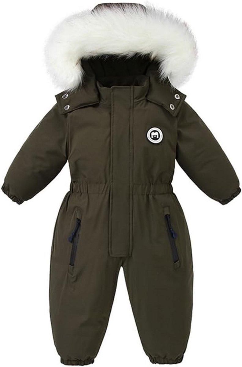 Warme Baby Skipak met Bontkraag - Winddicht en Dikke Winteroverall voor Meisjes en Jongens