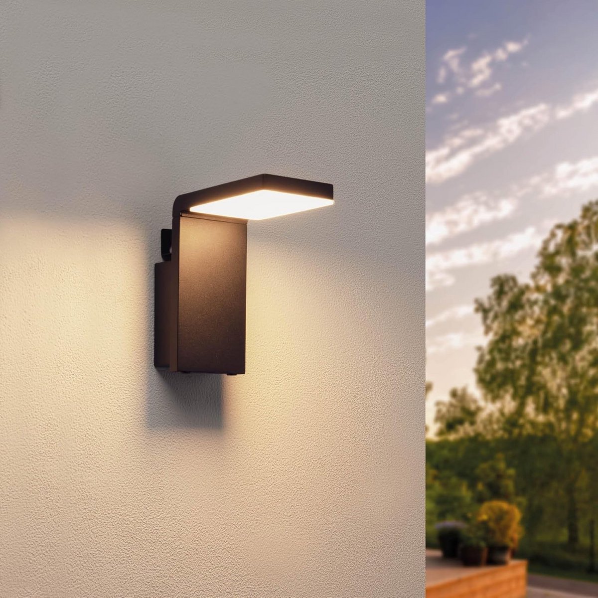 Zonne-energie LED Wandlamp met Bewegingssensor voor Buiten - Warm Wit Licht