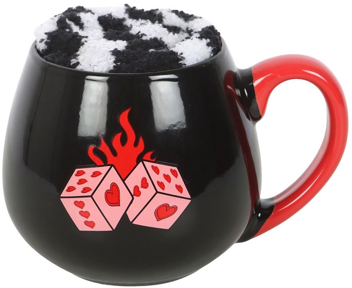 Something Different - Black Dice Beker & Sokken Set - Multicolours