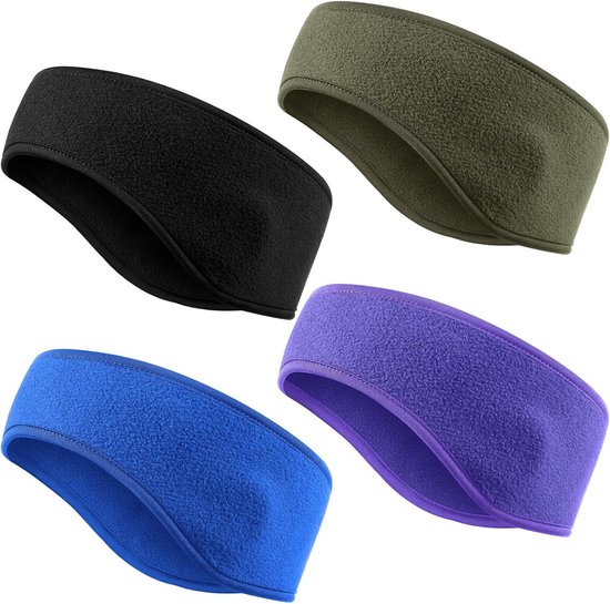Set van 4 Fleece Oorwarmers voor Kinderen - Warme Hoofdband voor Buitenactiviteiten