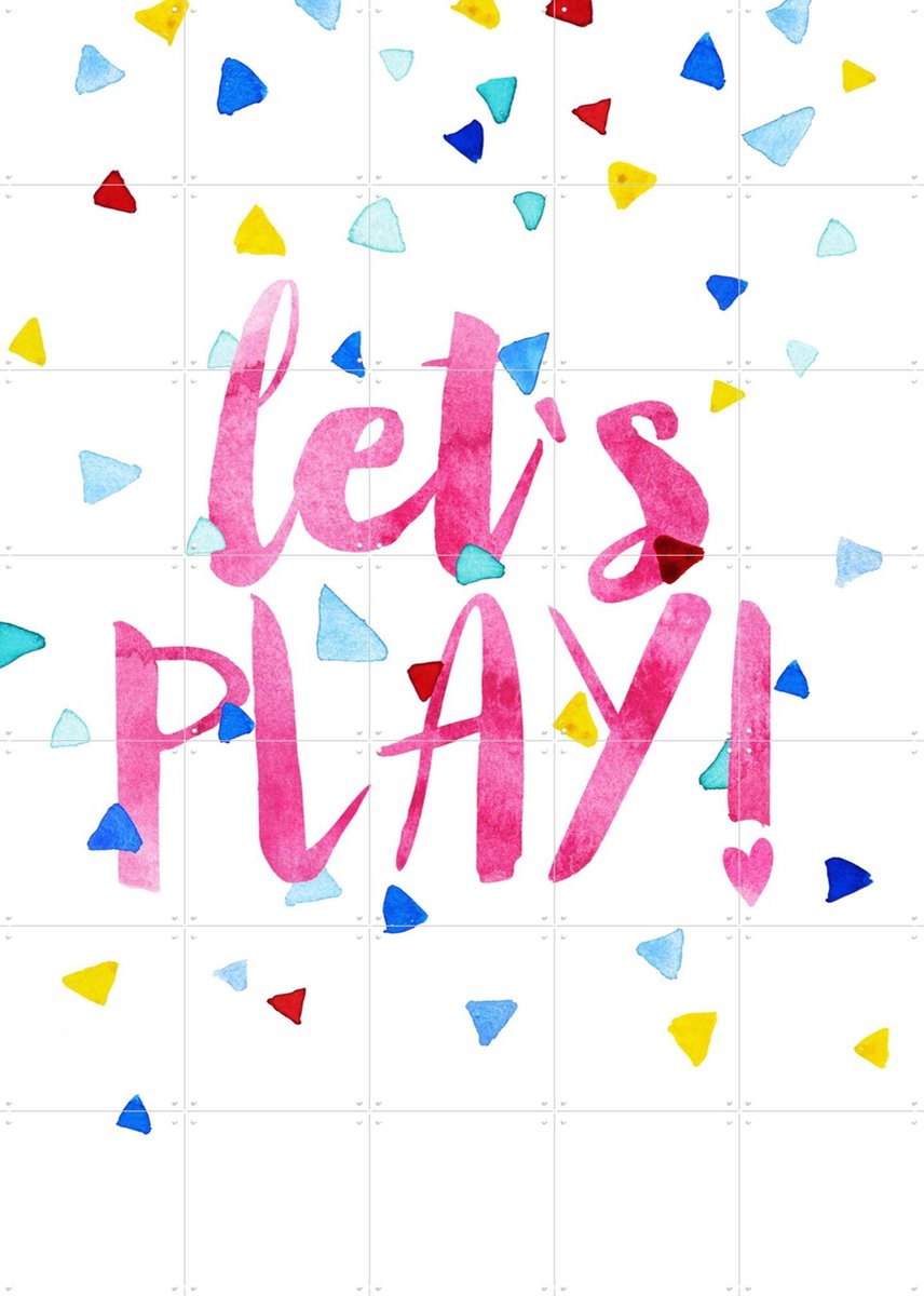 IXXI Let`s Play!, Treechild & Various - 100 x 140 cm - Gratis ophangtool - Grote wanddecoratie en posters - Speels, Aquarel, Illustraties, Typografie