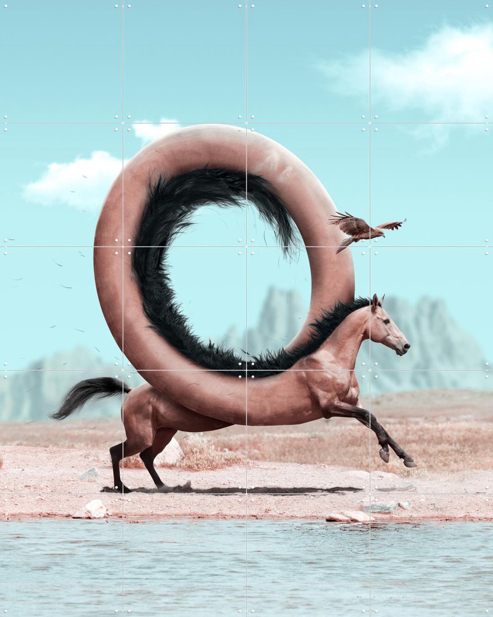 IXXI Rogue Wave, Julien Tabet - 80 x 100 cm - Gratis ophangtool - Grote wanddecoratie en posters - Speels, Digitale Kunst, Fotografie, Surrealisme