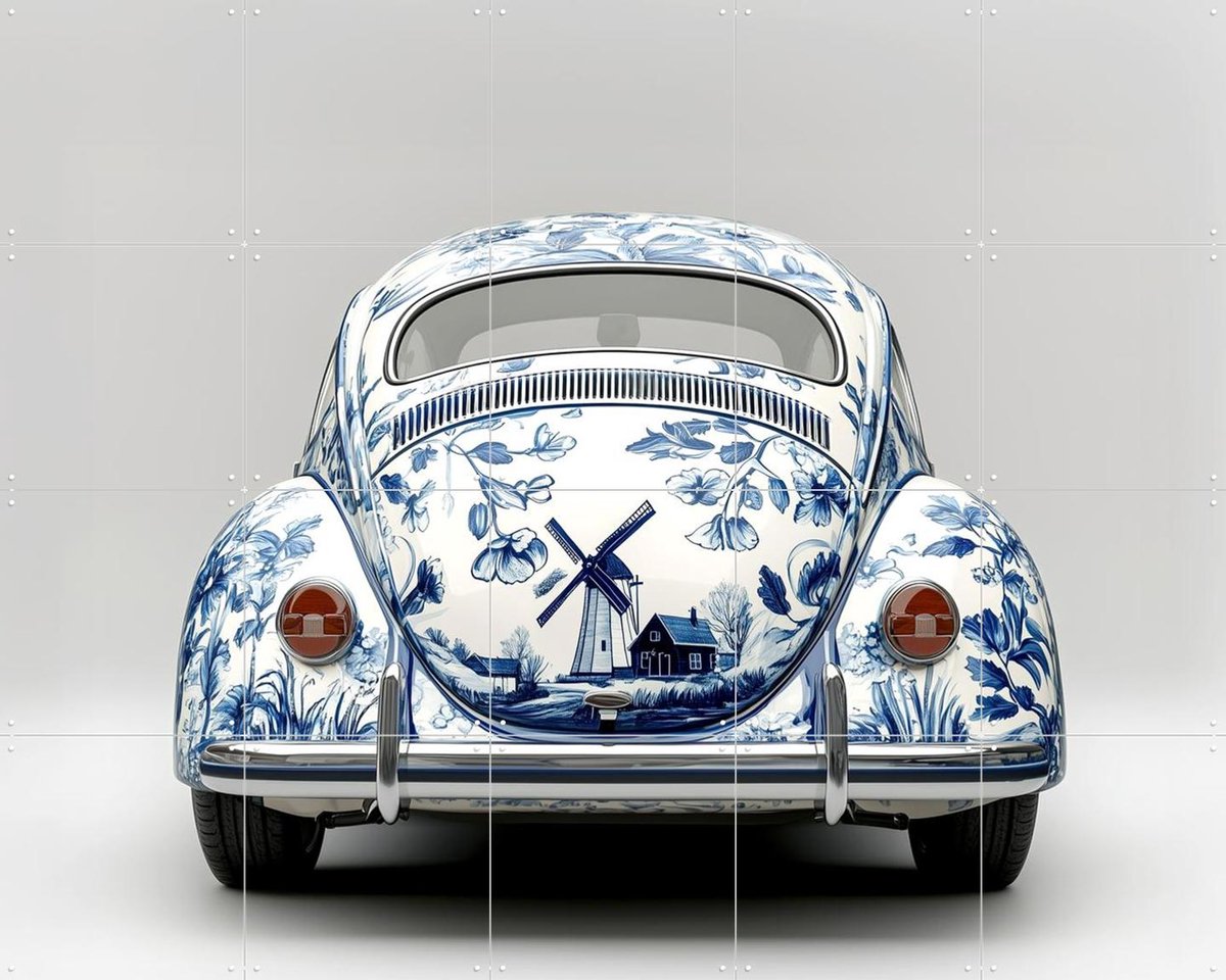 IXXI Delfts Blauwe Kever 2, Margriet Hulsker - 100 x 80 cm - Gratis ophangtool - Grote wanddecoratie en posters - Decoratieve kunsten, Vintage