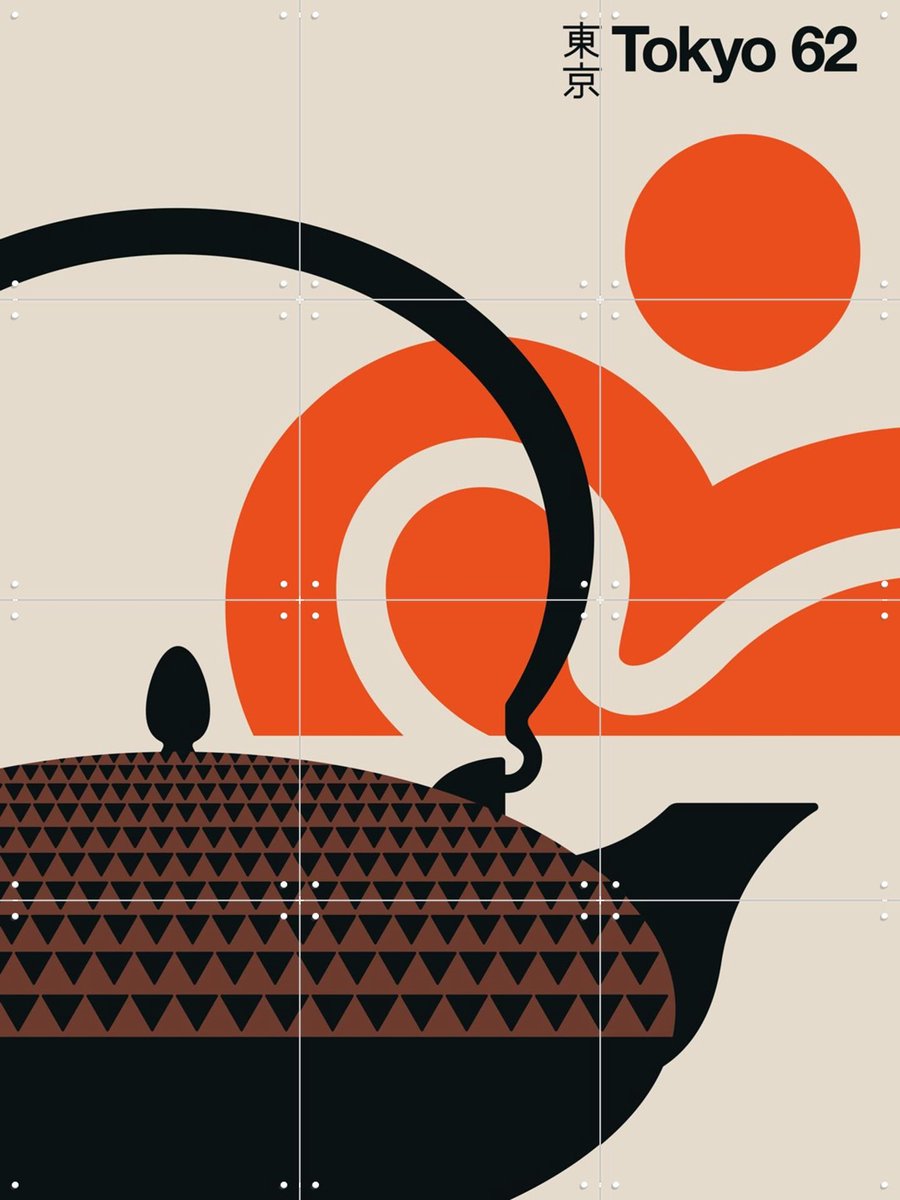 IXXI Tokyo 62, Bo Lundberg - 60 x 80 cm - Gratis ophangtool - Grote wanddecoratie en posters - Kleurrijk, Illustraties, Vintage, Eten & Drinken