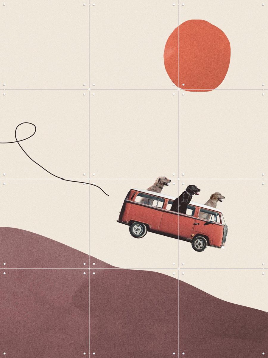 IXXI Adventure Gang, Maarten Léon - 60 x 80 cm - Gratis ophangtool - Grote wanddecoratie en posters - Speels, Collage, Illustraties, Kinderkamer