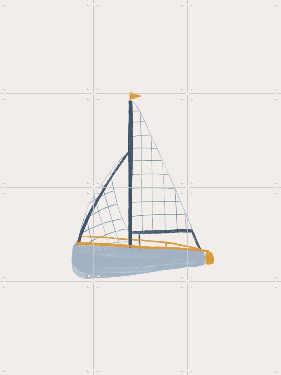 IXXI Sailing Boat, Menina Lisboa & Various - 60 x 80 cm - Gratis ophangtool - Grote wanddecoratie en posters Kinderkamer, Babykamer, Kinderen, Baby