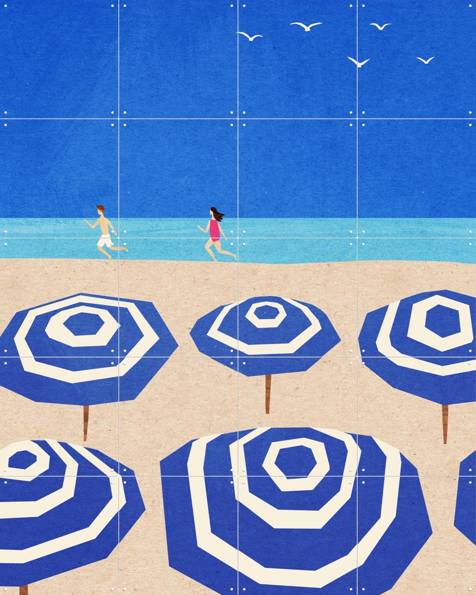 IXXI Parasols, Henry Rivers - 80 x 100 cm - Gratis ophangtool - Grote wanddecoratie en posters - Grafisch Ontwerp, Geometrische Kunst, Minimalisme