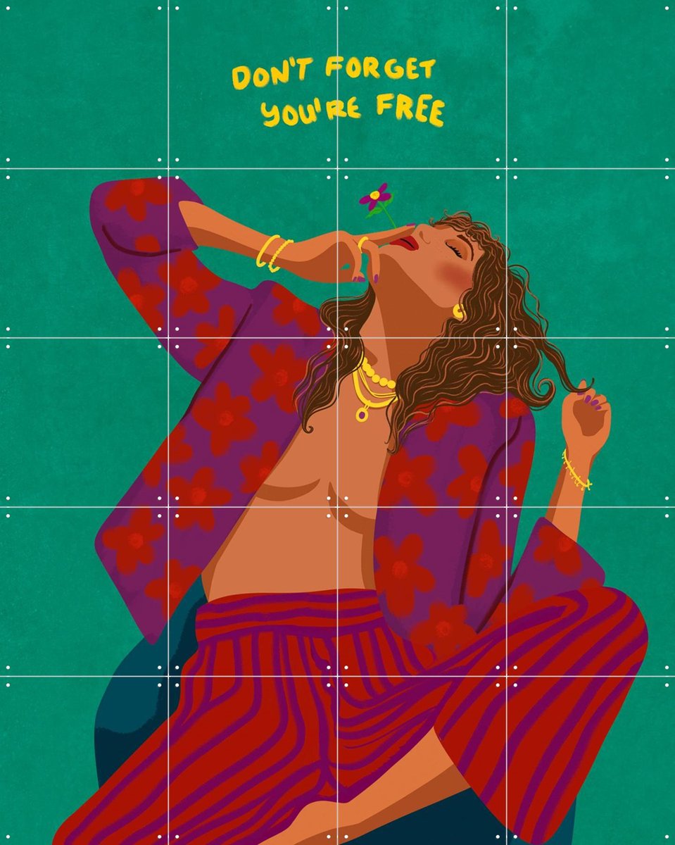 IXXI Free, Raissa Oltmanns - 80 x 100 cm - Gratis ophangtool - Grote wanddecoratie en posters - Grafisch Ontwerp, Kleurrijk, Speels, Illustraties