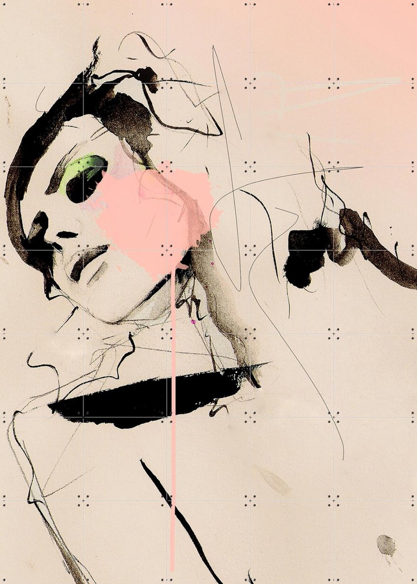 IXXI Hence, Leigh Viner - 100 x 140 cm - Gratis ophangtool - Grote wanddecoratie en posters - Minimalisme, Line art, Illustraties, Woonkamer
