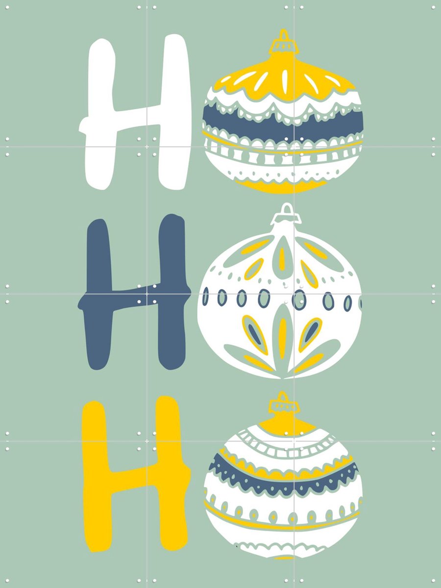IXXI HoHoHo - Mint, Annick & Various - 60 x 80 cm - Gratis ophangtool - Grote wanddecoratie en posters Kerst, Winter
