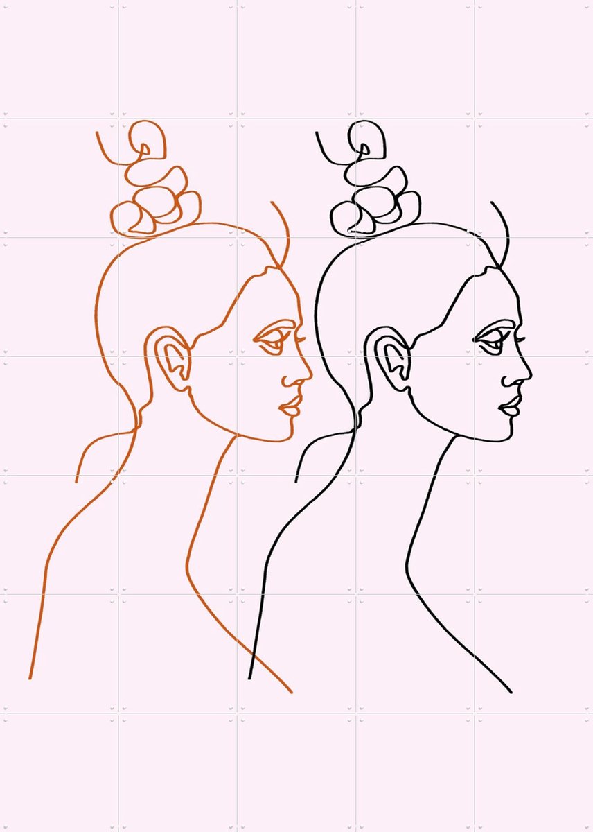 IXXI Alegra, Julia Hariri - 100 x 140 cm - Gratis ophangtool - Grote wanddecoratie en posters - Illustraties, Grafisch Ontwerp, Line art, Portretten