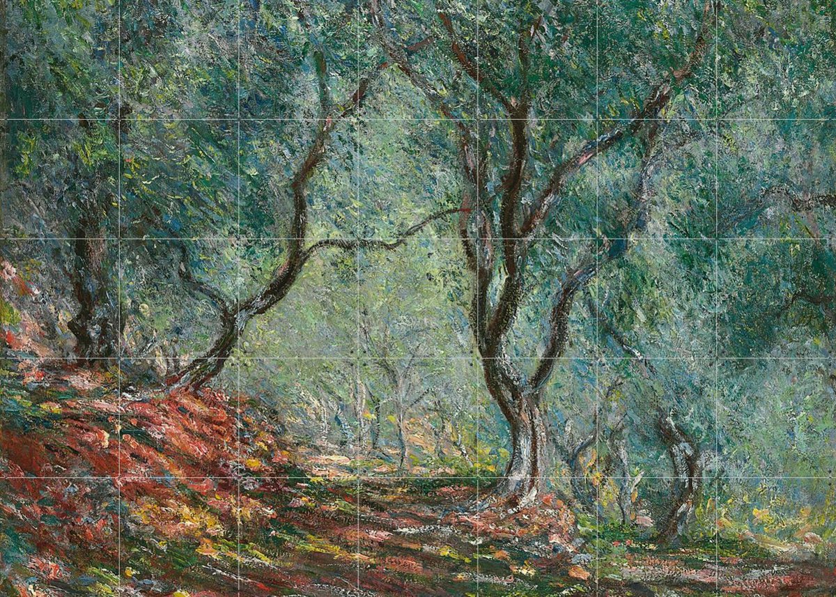 IXXI Olive Trees in the Moreno Garden, Claude Monet & Bridgeman Images - 140 x 100 cm - Gratis ophangtool - Grote wanddecoratie en posters - Klassiek