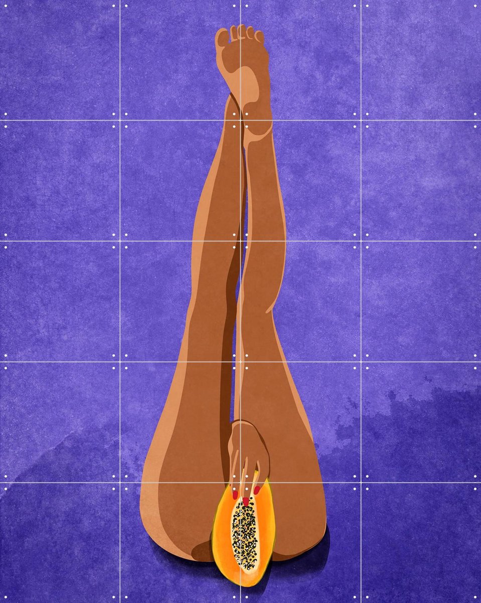 IXXI My Papaya, Raissa Oltmanns - 80 x 100 cm - Gratis ophangtool - Grote wanddecoratie en posters - Digitale Kunst, Grafisch Ontwerp, Illustraties