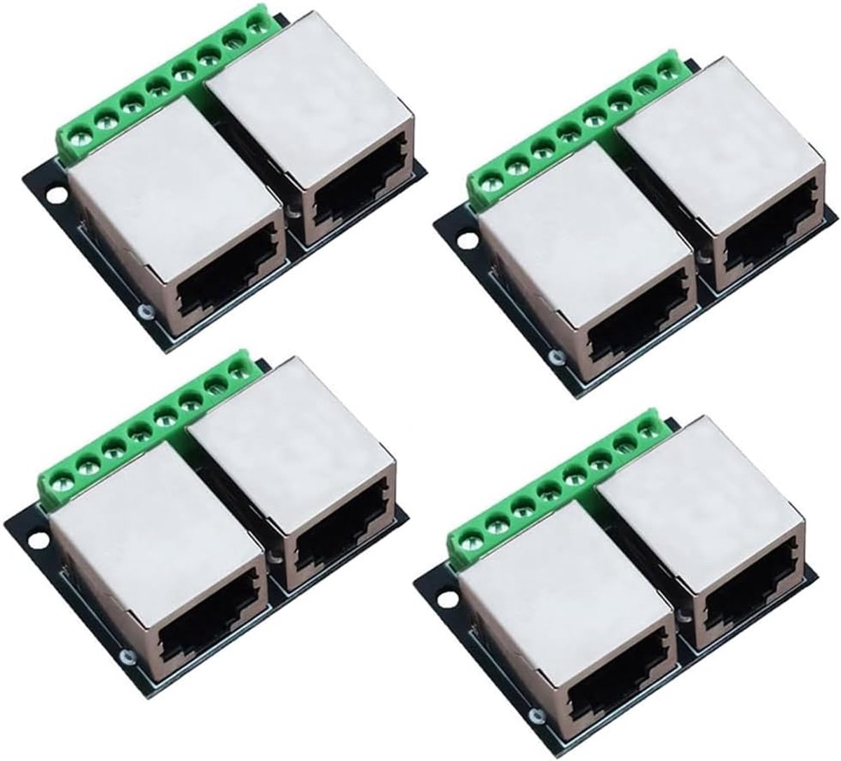 Ethernet Adapter - Netwerk Connector - Signaal Splitsen - Afgeschermde Verbetering - 3.5mm Pitch - Zwart