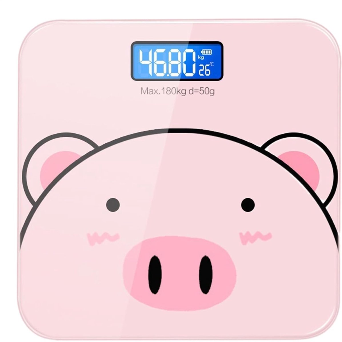 Digitale Personenweegschaal - Intelligente Lichaamsweger - Gezondheid Monitoren - USB Oplaadbaar - 27cm Breed - Wit Blauw