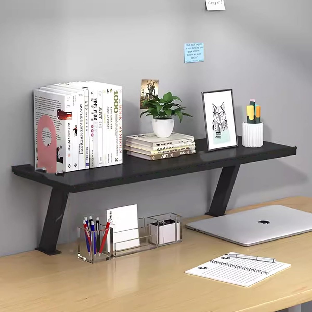 Bureau Vergroter Plank - Extra Werkruimte - Bureau Organisatie - Klembevestiging Zonder Boren - Verschillende Maten - Zwart