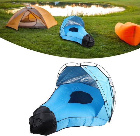 Opblaasbare Lounger - Luchtbank Strandbed - Buiten Ontspannen - Afneembaar Zonnescherm - Extra Groot — afbeelding 3