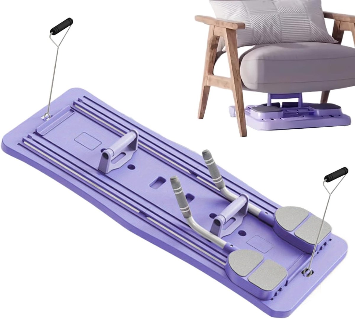 Pilates Trainingsbord - Buikspier Trainer - Thuis Sporten - Opvouwbaar Ontwerp - 97x41cm - Paars