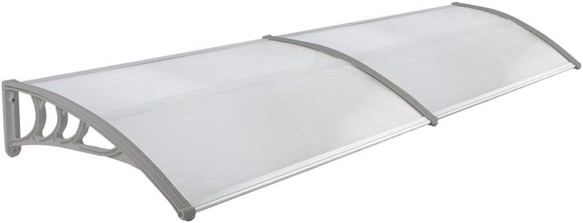Luifel Polycarbonaat - Deurdak Overkapping - Bescherming Huisdeur - Schokbestendig Materiaal - 300 x 100 cm - Transparant Wit