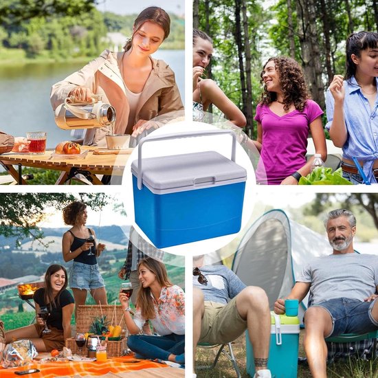 Camping Koelbox - Draagbare Ijsbox - Picknick en Uitjes - Geïsoleerde Harde Koeler - 5 Liter Capaciteit - Blauw — afbeelding 2