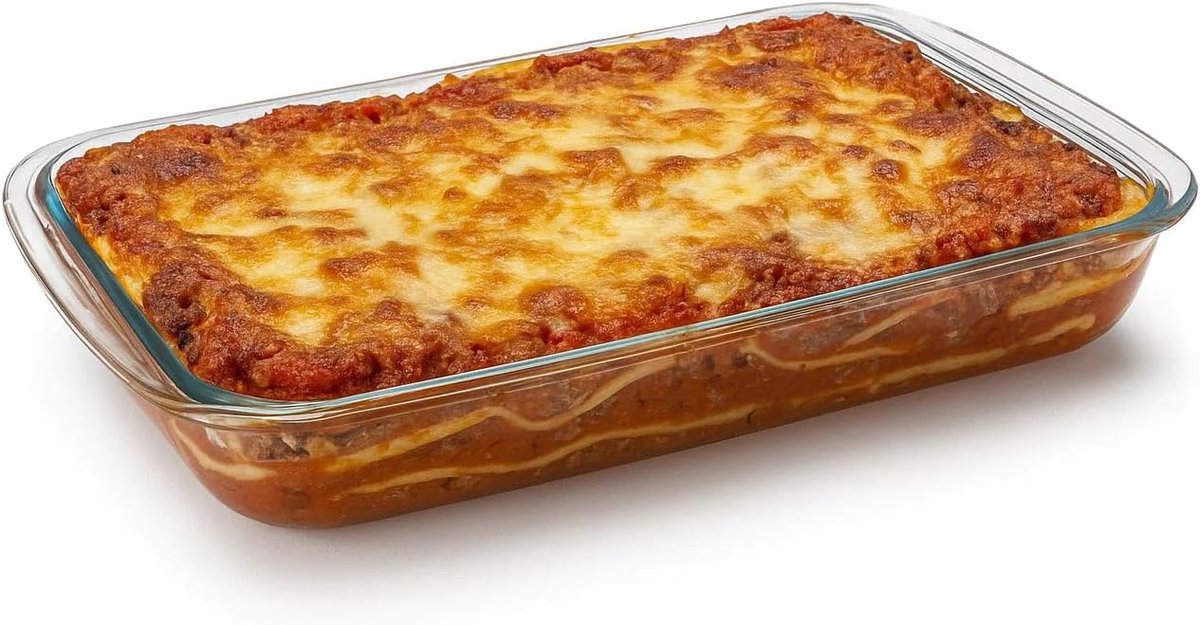 Ovenschaal Glas - Bakschaal - Oven Gebruik - Hittebestendig Materiaal - 39x24x5 cm - Transparant