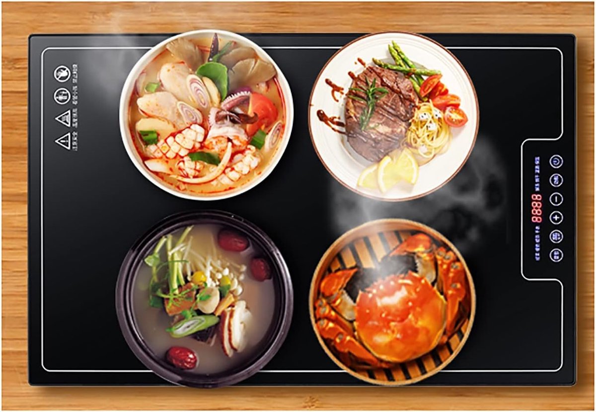 Elektrisch Warmhoudplateau Warmhoud dienblad Diner Thuis Touchscreen Bediening 60 x 40 cm